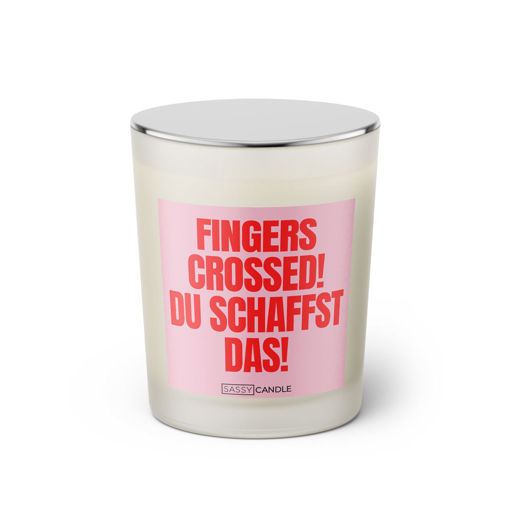 Duftkerze mit Spruch | Fingers crossed! Du schaffst das!