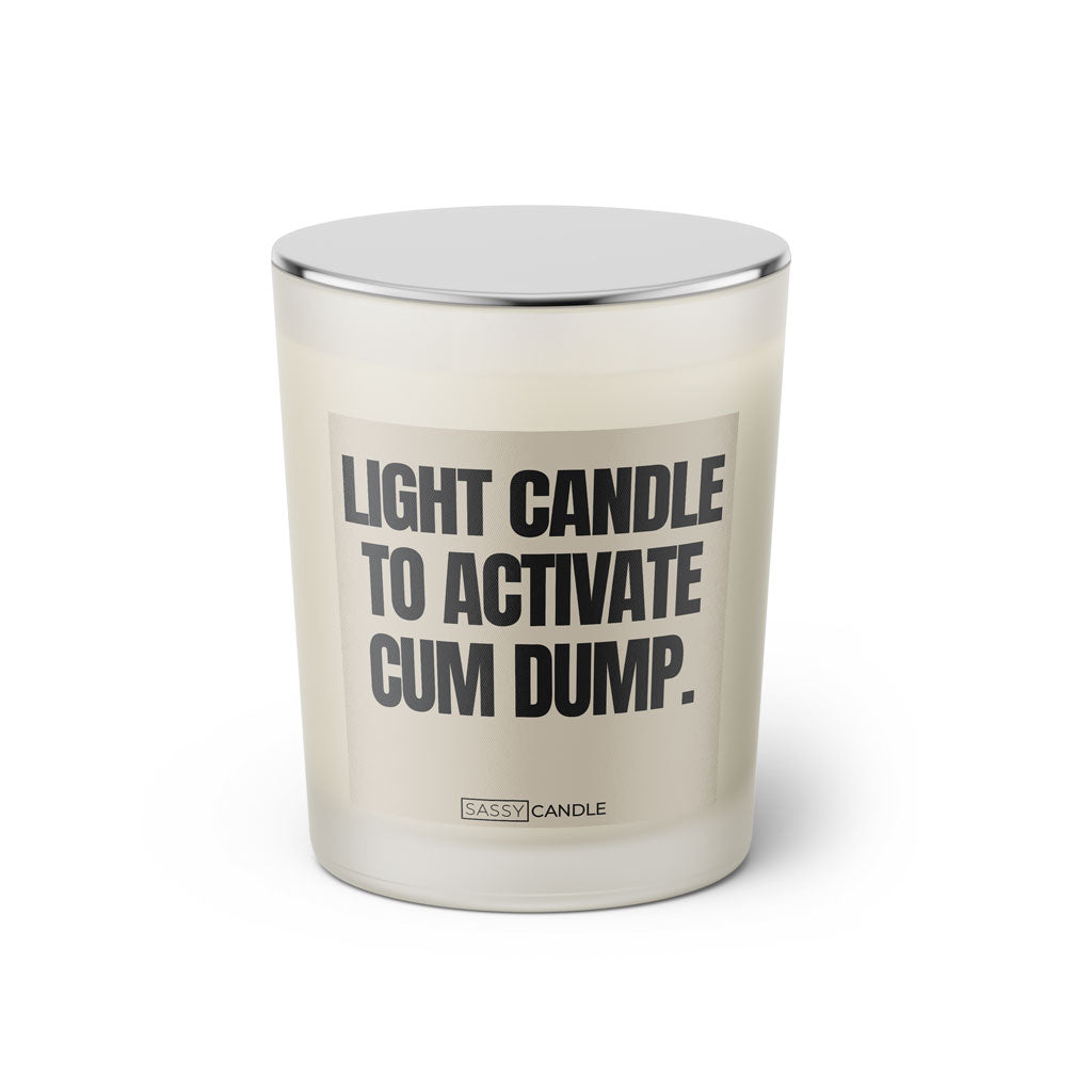 Duftkerze mit Spruch | Light candle to activate cum dump.