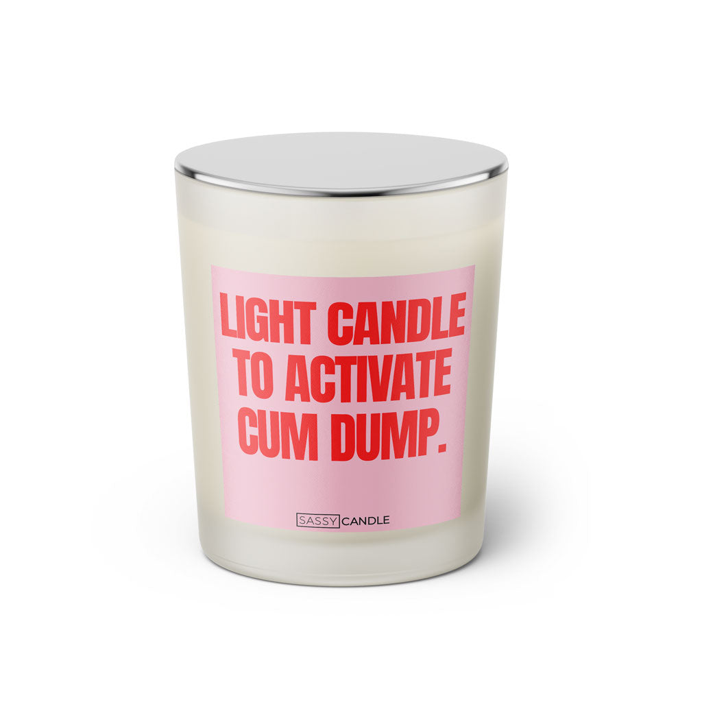 Duftkerze mit Spruch | Light candle to activate cum dump.