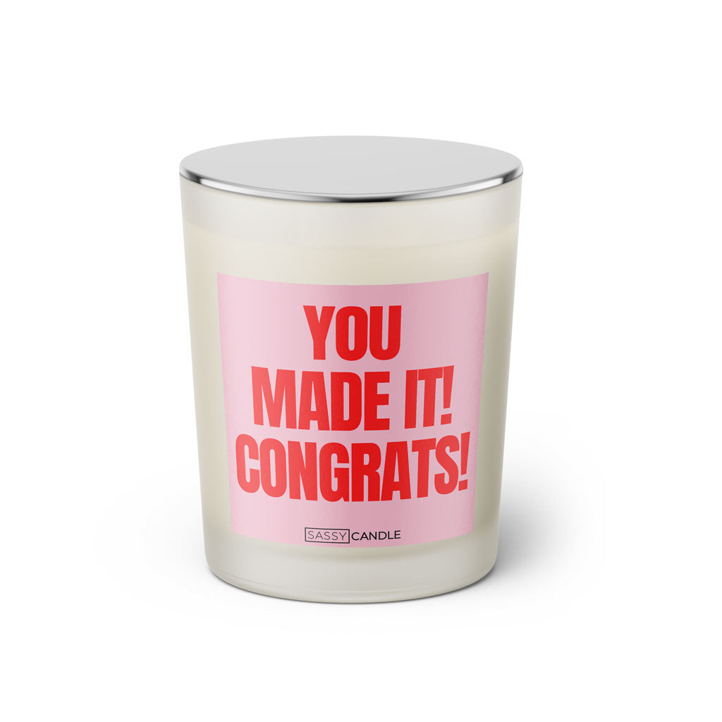 Duftkerze mit Spruch | You made it! Congrats!