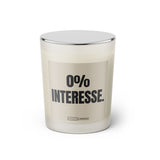 Duftkerze mit witzigem Spruch: 0% Interesse.