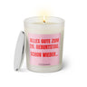 Duftkerze mit witzigem Spruch. Alles Gute zum 29. Geburtstag. Schon wieder. Farbe rosa und pink Schrift. Kerzenglas mit silbernem Deckel von SassyCandle.