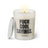  Duftkerze mit witzigem Spruch: Fuck, cool sayings. Farbe beige und schwarze Schrift. Kerzenglas mit silbernem Deckel von SassyCandle.