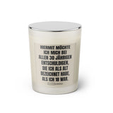 Duftkerze mit Spruch: Hiermit möchte ich mich bei allen 30 jährigen entschuldigen, die ich als alt bezeichnet habe, als ich 18 war. Farbe beige und schwarz von Sassy Candle.