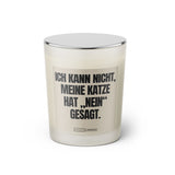 Duftkerze mit witzigen Spruch: Ich kann nicht, meine Katze hat "nein" gesagt. Farbe beige und schwarz von Sassy Candle.