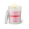 Duftkerze mit witzigen Spruch: Lieblingslauch. Kerzenglas mit silbernen Deckel. Farbe rosa und pink von Sassy Candle.
