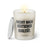 Duftkerze mit Spruch: Riecht nach deutscher Qualität. Farbe beige und schwarz von Sassy Candle.