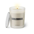 Duftkerze mit Spruch: Scheiss' teure Kerze. Schliebdisch. Farbe beige und schwarz von Sassy Candle.