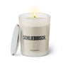 Duftkerze mit Spruch: Scheiss' teure Kerze. Schliebdisch. Farbe beige und schwarz von Sassy Candle.