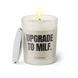 Duftkerze mit witzigen Spruch: Upgrade to MILF. Farbe beige und schwarz von Sassy Candle.