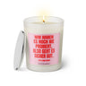 Duftkerze mit Spruch: Wir haben es noch nie probiert, also geht es sicher gut. Farbe rosa und pink von Sassy Candle.