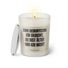 Duftkerze mit Spruch: Zum Geburtstag ein Gedicht, du bist älter und ich nicht! Farbe beige und schwarz von Sassy Candle.